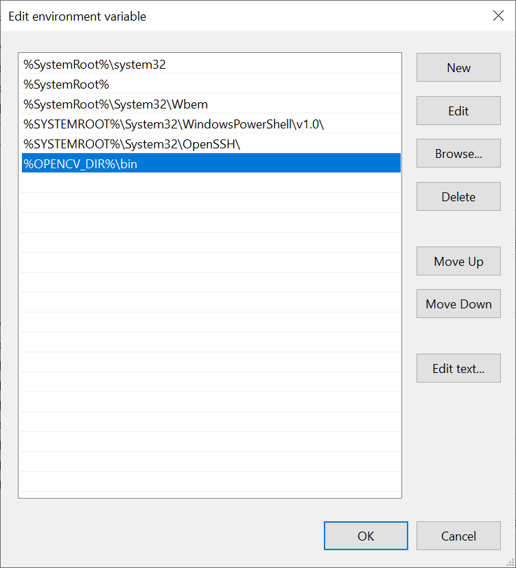 Edit system variable "Path"
